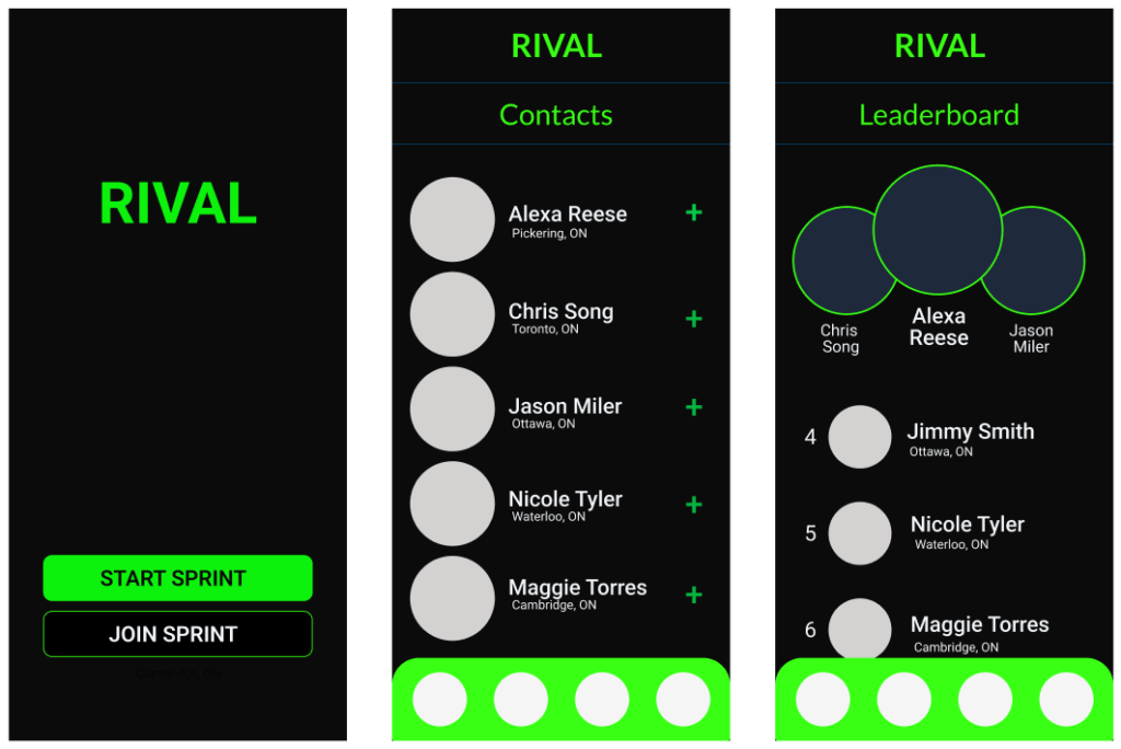 Rival app - Lofi Mockups