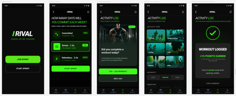 Rival app - Mockups
