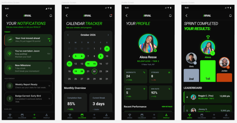 Rival app - Mockups